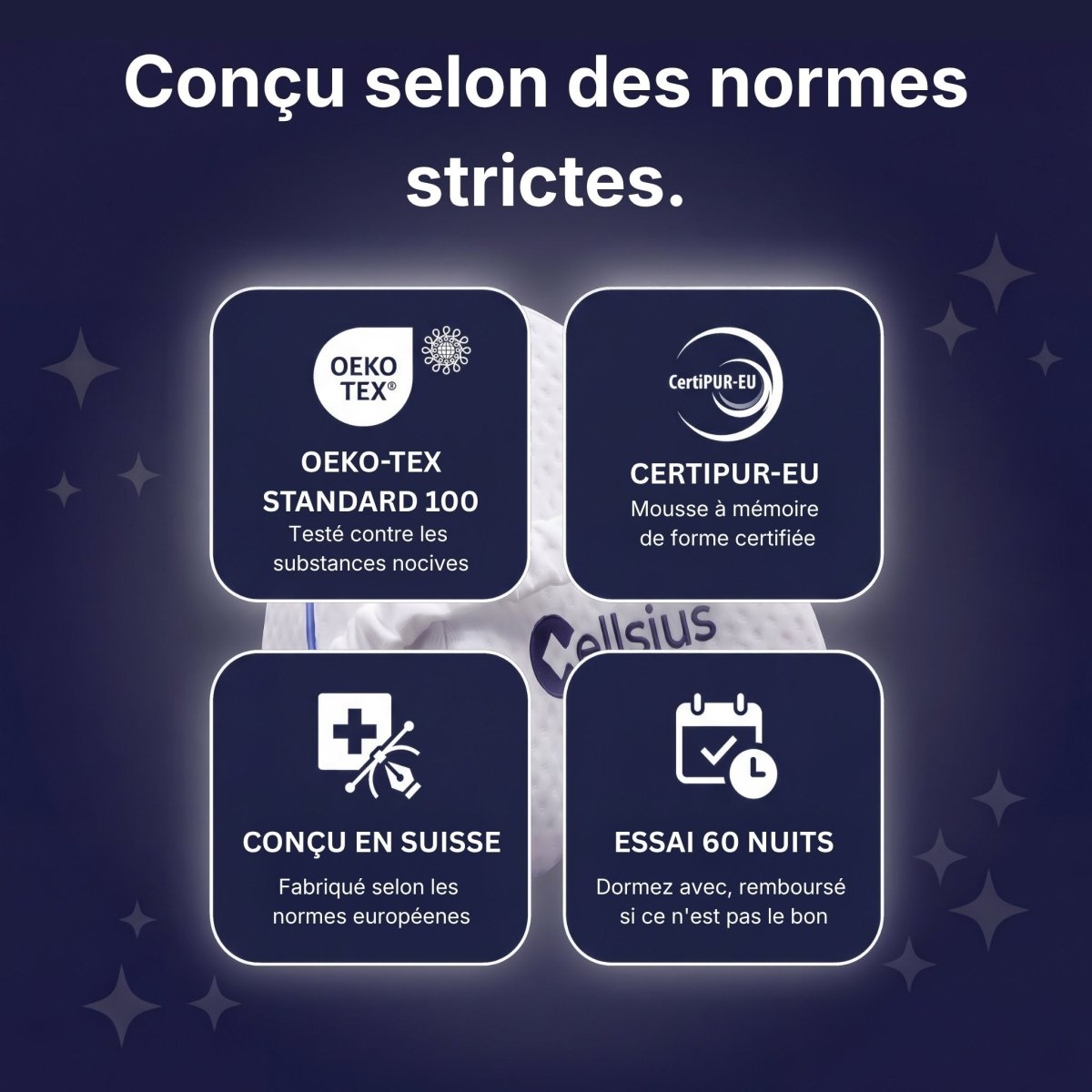 Coussin Orthopédique Genoux Cellsius - Le secret d'un sommeil sans douleur