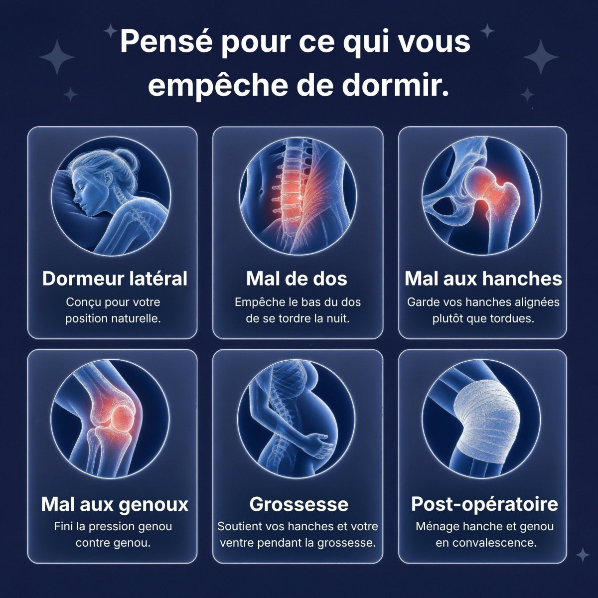 Coussin Orthopédique Genoux Cellsius - Le secret d'un sommeil sans douleur