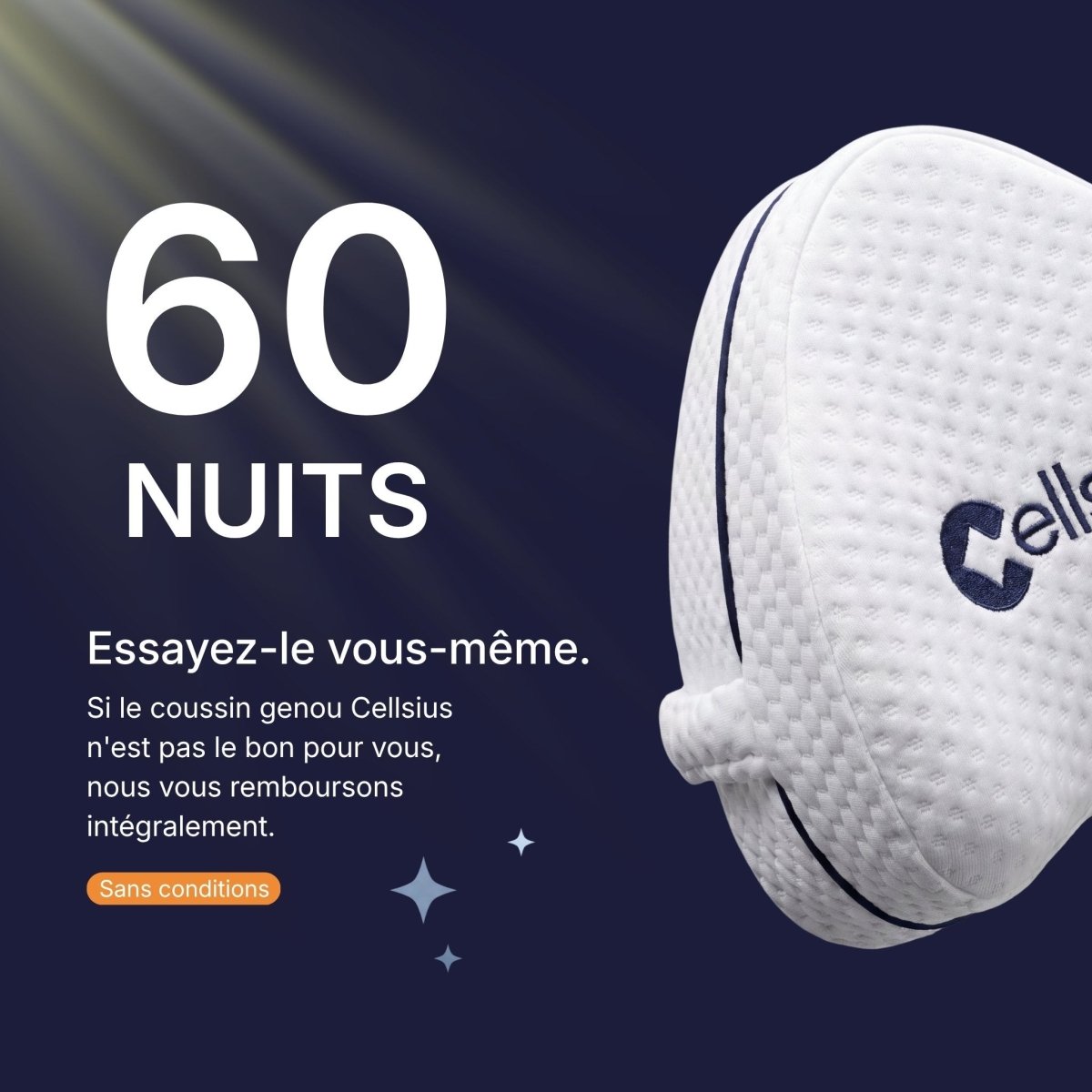 Coussin Orthopédique Genoux Cellsius - Le secret d'un sommeil sans douleur
