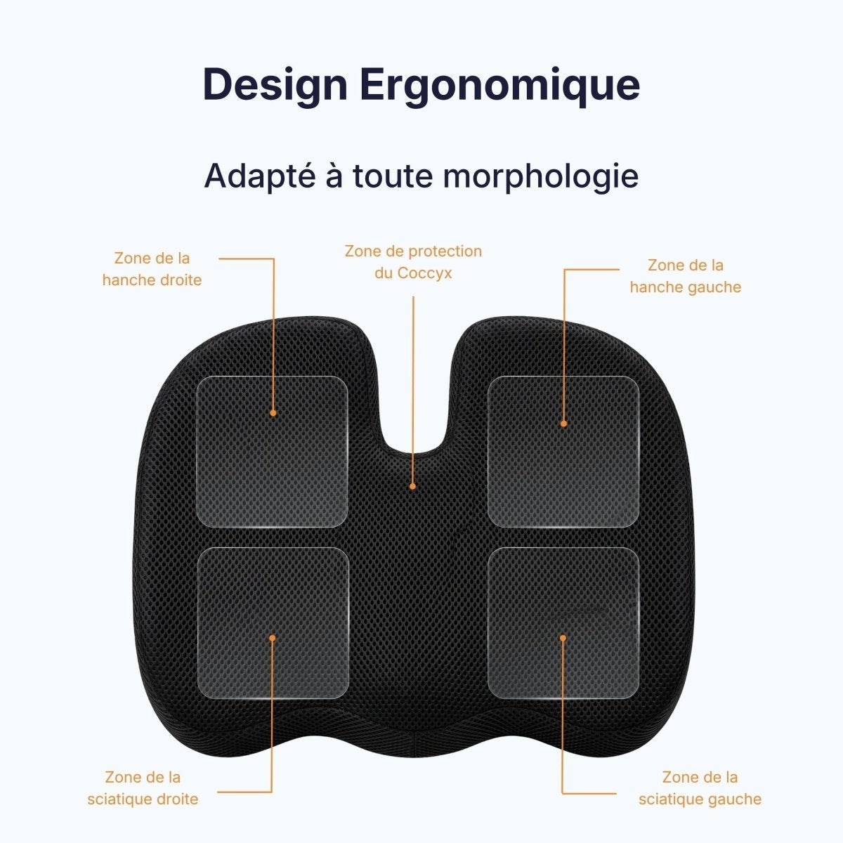 Coussin Orthopédique d'Assise Cellsius - Soulage les douleurs du coccyx et lombaires