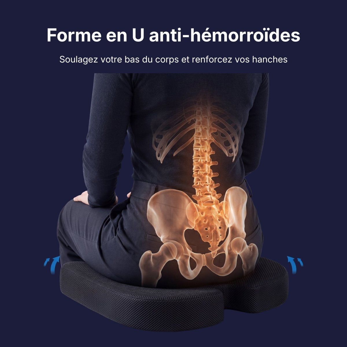 Coussin Orthopédique d'Assise Cellsius - Soulage les douleurs du coccyx et lombaires